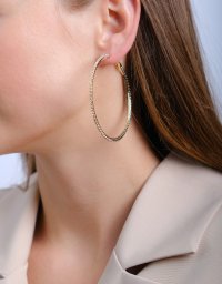 Серьги-кольца с кристаллами Kana 8 cm g